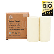 Charger l'image dans la galerie, Déodorant solide abricot & fleurs de cerisier - Version 3 Lot de 2 recharges - 120g Déodorant Naturel solide Citron &