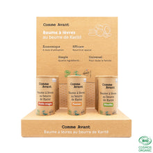 Charger l'image dans la galerie, Présentoir de baumes à lèvres au beurre de Karité 9 baumes à lèvres parfumés + 3 testeurs Crème