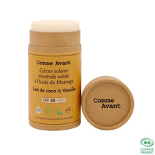 Charger l'image dans la galerie, Crème solaire minérale SPF30 à l’huile de Moringa - Version 3 Lait de Coco & Vanille Crème solaire