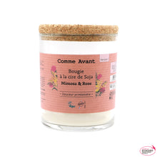 Charger l'image dans la galerie, Bougie à la cire de soja - Version 1 Douceur printanière - Mimosa & Rose - 190g (durée ≈40h) Bougie à la cire de soja