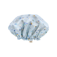 Charger l'image dans la galerie, Bonnet de douche en coton - Version 1 Adulte / Fleurs bleues Bonnet de douche en coton