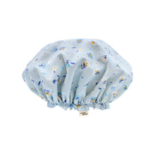 Charger l'image dans la galerie, Bonnet de douche en coton - Version 1 Adulte / Fleurs bleues Bonnet de douche en coton