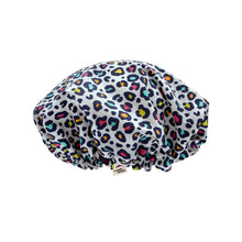 Charger l'image dans la galerie, Bonnet de douche en coton - Version 1 Adulte / Léopard coloré Bonnet de douche en coton