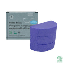 Charger l'image dans la galerie, Shampoing solide cheveux blonds blancs aux pigments bleu Ultramarine - Version 1 1 demi-pain - 210g Capillaire