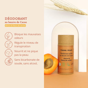 Arguments déodorant abricot et fleurs de cerisier comme avant