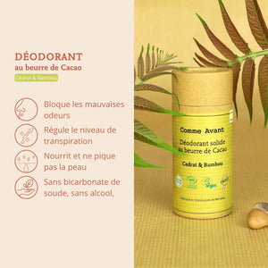 Arguments déodorant cédrat et bambou comme avant