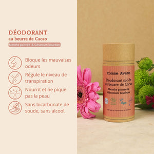 Arguments déodorant menthe géranium comme avant