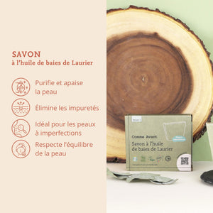 Arguments savon à l'huile de baies de laurier comme avant