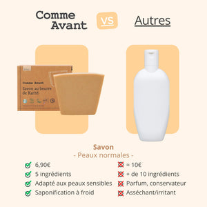 concurrent savon au beurre de karité comme avant