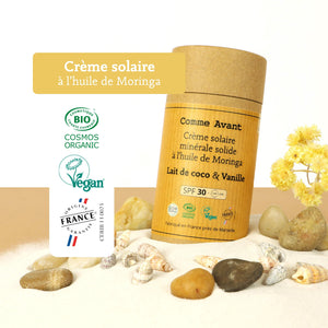 labels crème solaire spf30 solide comme avant