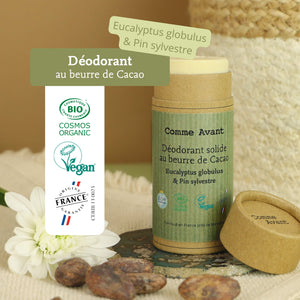 Labels déodorant pin et eucalyptus comme avant