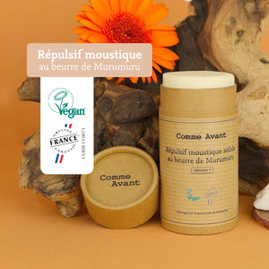 labels répulsif solide au beurre de murumuru comme avant