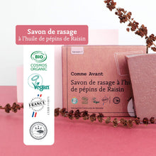 Charger l&#39;image dans la galerie, labels savon rasage à l&#39;huile de pépins de raisin comme avant
