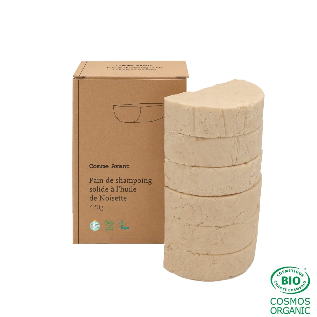 Pain de Shampoing Solide Naturel à l'Huile de Noisette - 420g