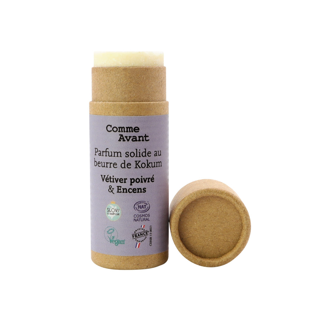 Parfum Solide Boisé Au Beurre De Kokum - Version 1 Vétiver Poivré & Encens Parfum